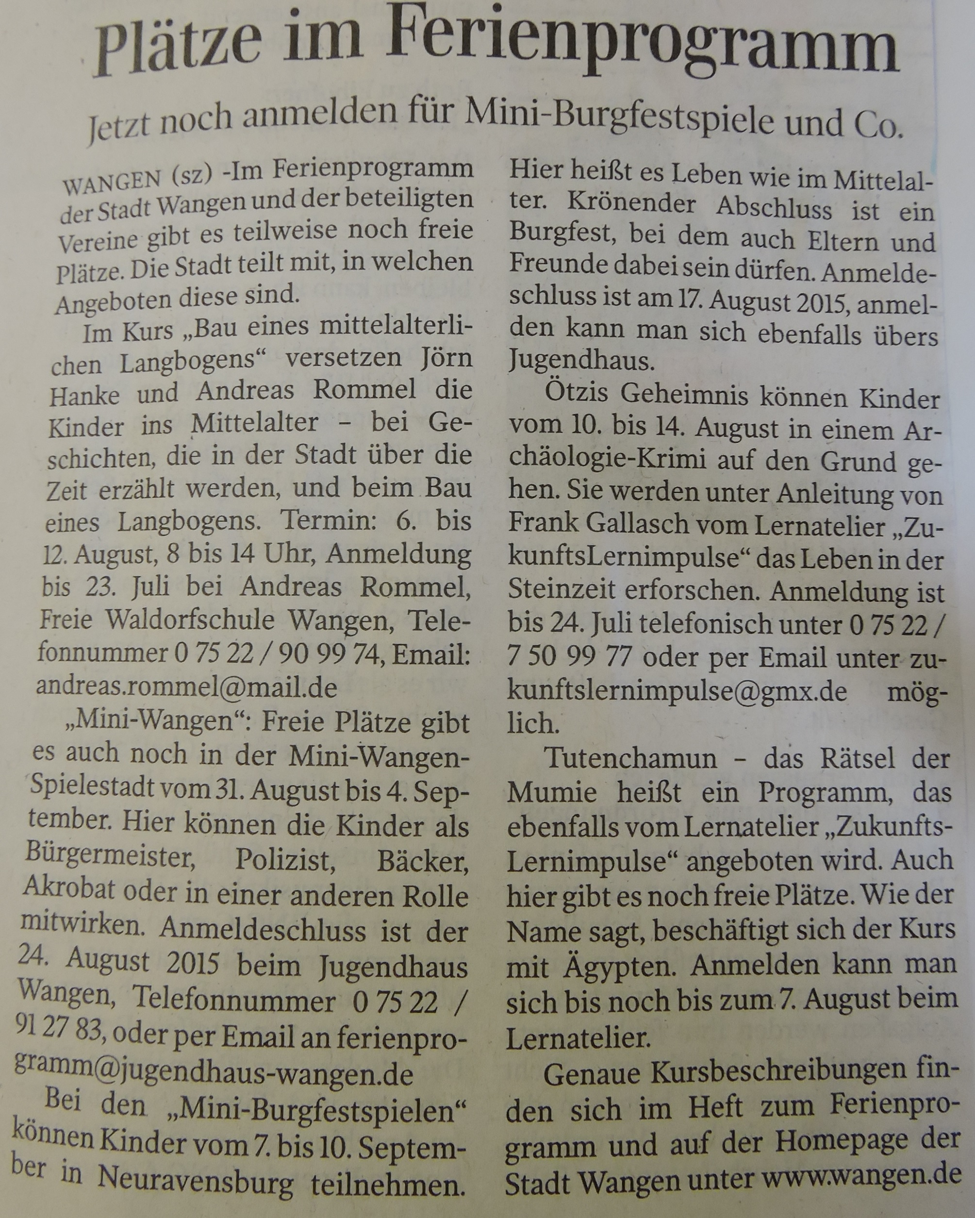 15-07-16 plätze frei im fepro