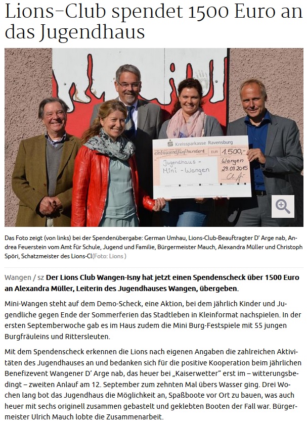 15-10-01 Lions Club Scheckübergabe