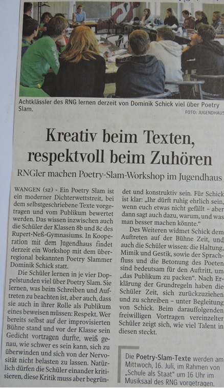 Artikel Poetry Slam Workshop