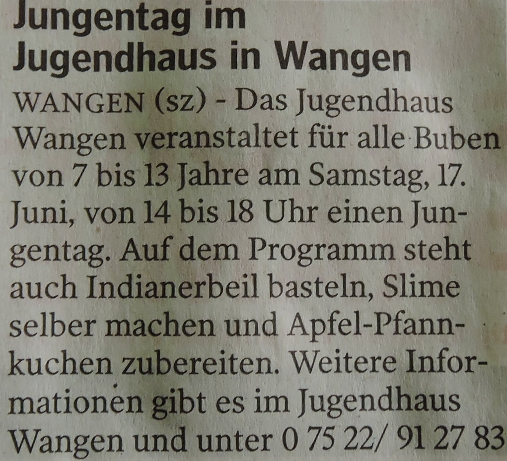 Jungentag 17.06.17
