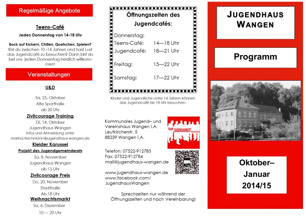 Kinderprogramm Okt.- Jan. 14-15