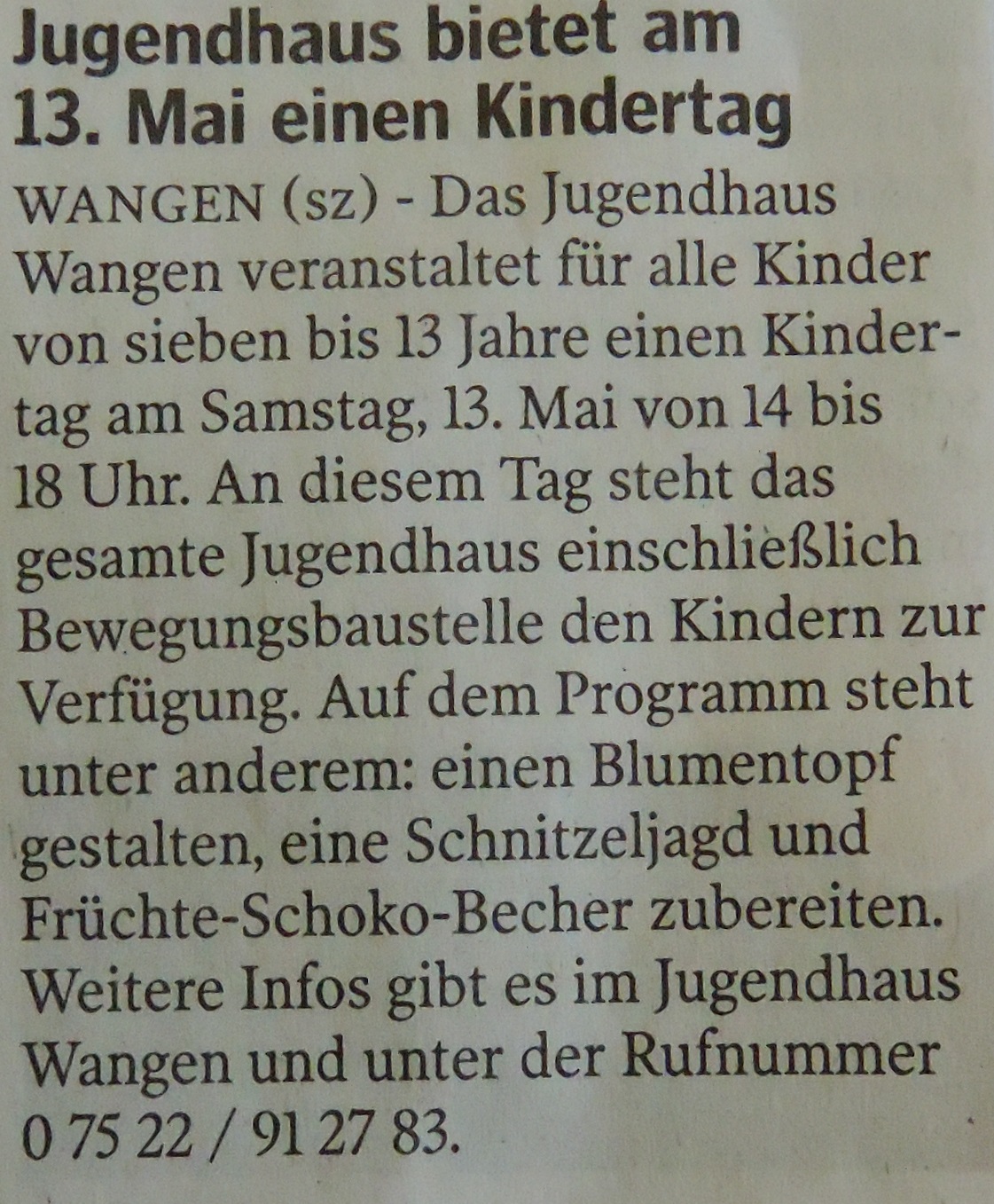 Kindertag 13Mai